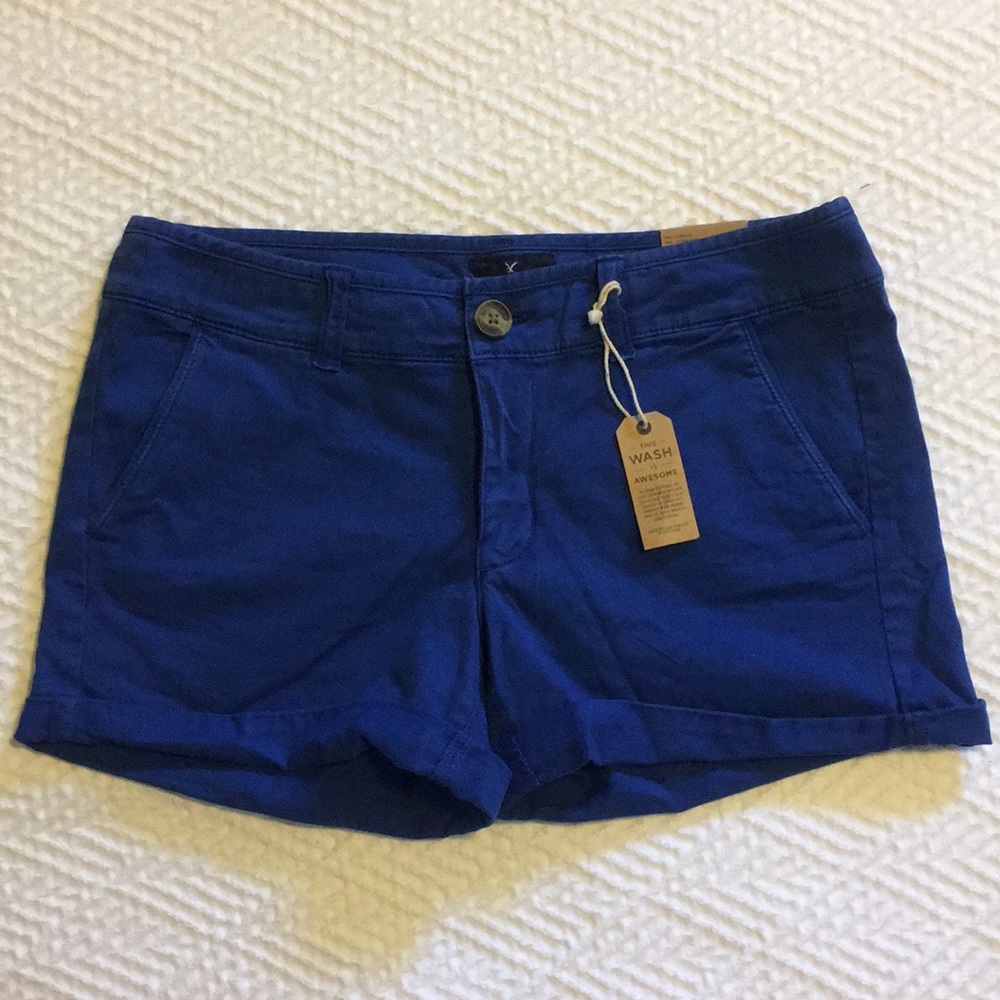 American Eagle Royal Blue Midi Stretch Short